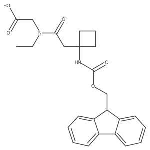 2-{N-ethyl-2-[1-({[(9H-fluoren-9-yl)methoxy]carbonyl}amino)cyclobutyl]acetamido}acetic acid结构式