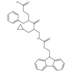 3-[N-benzyl-2-(cyclopropylmethyl)-3-({[(9H-fluoren-9-yl)methoxy]carbonyl}amino)propanamido]propanoic acid结构式