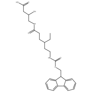4-[4-ethyl-6-({[(9H-fluoren-9-yl)methoxy]carbonyl}amino)hexanamido]-3-hydroxybutanoic acid结构式