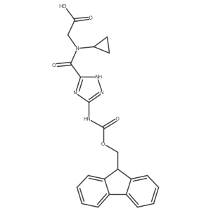 2-{N-cyclopropyl-1-[5-({[(9H-fluoren-9-yl)methoxy]carbonyl}amino)-1H-1,2,4-triazol-3-yl]formamido}acetic acid Structure