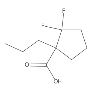 2,2-Difluoro-1-propylcyclopentane-1-carboxylic acid结构式