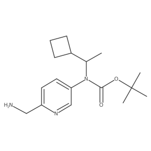 tert-butyl N-[6-(aminomethyl)pyridin-3-yl]-N-(1-cyclobutylethyl)carbamate结构式