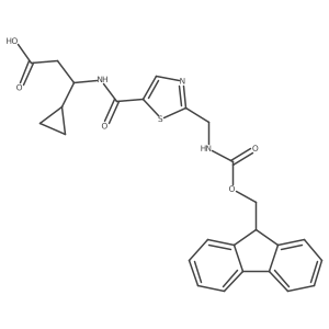 3-cyclopropyl-3-({2-[({[(9H-fluoren-9-yl)methoxy]carbonyl}amino)methyl]-1,3-thiazol-5-yl}formamido)propanoic acid Structure