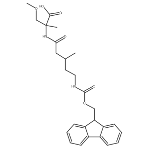 2-[5-({[(9H-fluoren-9-yl)methoxy]carbonyl}amino)-3-methylpentanamido]-3-methoxy-2-methylpropanoic acid结构式