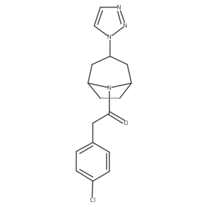 2-(4-chlorophenyl)-1-[3-(1H-1,2,3-triazol-1-yl)-8-azabicyclo[3.2.1]octan-8-yl]ethan-1-one结构式