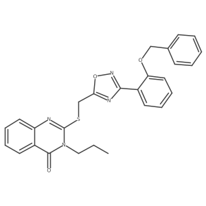 2-(((3-(2-(benzyloxy)phenyl)-1,2,4-oxadiazol-5-yl)methyl)thio)-3-propylquinazolin-4(3H)-one结构式