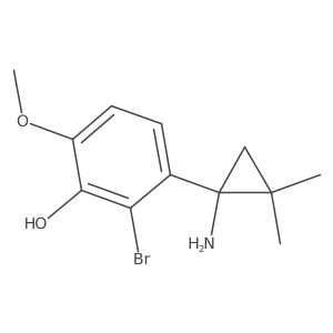 3-(1-Amino-2,2-dimethylcyclopropyl)-2-bromo-6-methoxyphenol结构式