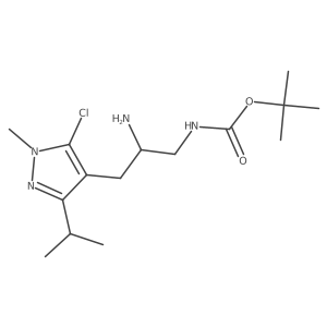 tert-butyl N-{2-amino-3-[5-chloro-1-methyl-3-(propan-2-yl)-1H-pyrazol-4-yl]propyl}carbamate Structure