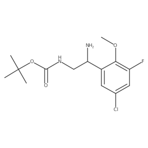 tert-butyl N-[2-amino-2-(5-chloro-3-fluoro-2-methoxyphenyl)ethyl]carbamate结构式