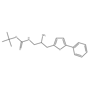 tert-butyl N-[2-amino-3-(5-phenylthiophen-2-yl)propyl]carbamate结构式