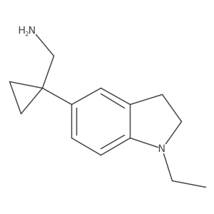 [1-(1-ethyl-2,3-dihydro-1H-indol-5-yl)cyclopropyl]methanamine结构式