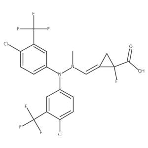 1-Fluoro-cyclopropanecarboxylic acid 2-bis(4-chloro-3-trifluoromethylphenyl)-N-methyl-methylenehydrazide结构式