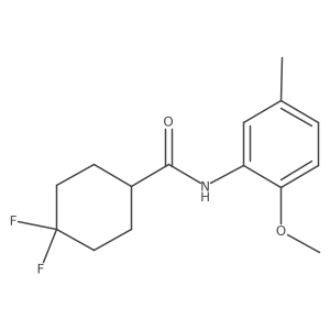 4,4-difluoro-N-(2-methoxy-5-methylphenyl)cyclohexane-1-carboxamide结构式