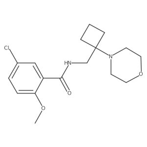 5-chloro-2-methoxy-N-{[1-(morpholin-4-yl)cyclobutyl]methyl}benzamide结构式