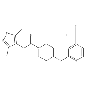 2-(3,5-Dimethyl-1,2-oxazol-4-yl)-1-(4-{[4-(trifluoromethyl)pyrimidin-2-yl]oxy}piperidin-1-yl)ethan-1-one结构式
