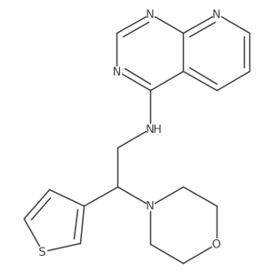 N-[2-(morpholin-4-yl)-2-(thiophen-3-yl)ethyl]pyrido[2,3-d]pyrimidin-4-amine结构式