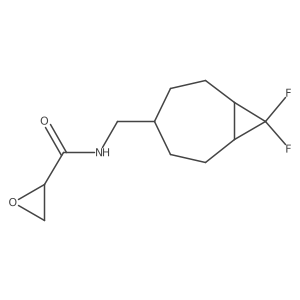 N-[(8,8-Difluoro-4-bicyclo[5.1.0]octanyl)methyl]oxirane-2-carboxamide结构式