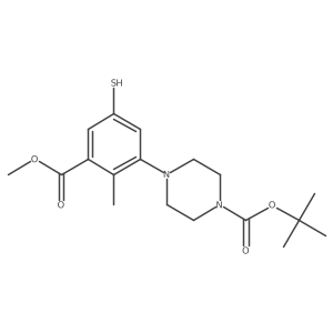 Tert-butyl 4-[3-(methoxycarbonyl)-2-methyl-5-sulfanylphenyl]piperazine-1-carboxylate结构式