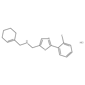 [(Cyclohex-1-en-1-yl)methyl]({[2-(2-fluorophenyl)-1,3-thiazol-5-yl]methyl})amine hydrochloride Structure