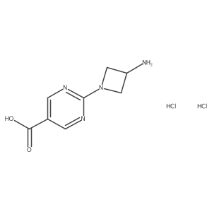 2-(3-Aminoazetidin-1-yl)pyrimidine-5-carboxylicaciddihydrochloride Structure