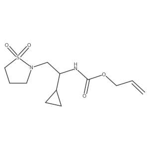 prop-2-en-1-yl N-[1-cyclopropyl-2-(1,1-dioxo-1lambda6,2-thiazolidin-2-yl)ethyl]carbamate结构式