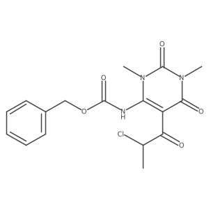 benzyl N-[5-(2-chloropropanoyl)-1,3-dimethyl-2,6-dioxo-1,2,3,6-tetrahydropyrimidin-4-yl]carbamate结构式