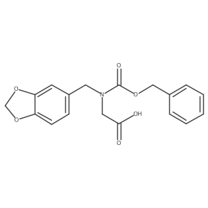 2-{[(1,3-Dioxaindan-5-yl)methyl][(benzyloxy)carbonyl]amino}acetic acid Structure