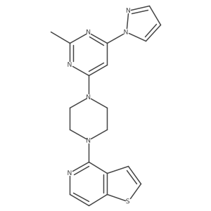 2-methyl-4-(1H-pyrazol-1-yl)-6-(4-{thieno[3,2-c]pyridin-4-yl}piperazin-1-yl)pyrimidine结构式