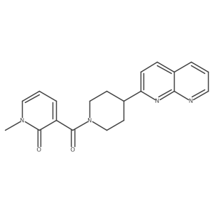 1-Methyl-3-[4-(1,8-naphthyridin-2-yl)piperidine-1-carbonyl]-1,2-dihydropyridin-2-one结构式