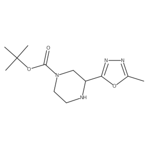 Tert-butyl 3-(5-methyl-1,3,4-oxadiazol-2-yl)piperazine-1-carboxylate Structure