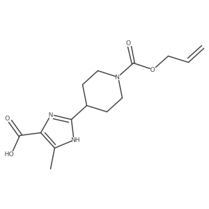 4-methyl-2-{1-[(prop-2-en-1-yloxy)carbonyl]piperidin-4-yl}-1H-imidazole-5-carboxylic acid结构式