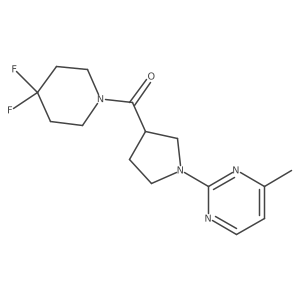 2-[3-(4,4-Difluoropiperidine-1-carbonyl)pyrrolidin-1-yl]-4-methylpyrimidine结构式