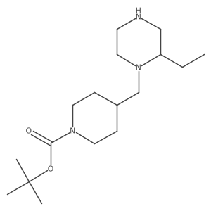 tert-butyl 4-[[(2R)-2-ethylpiperazin-1-yl]methyl]piperidine-1-carboxylate Structure