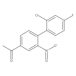 1-[4-(2-Chloro-4-fluorophenyl)-3-nitrophenyl]ethanone结构式