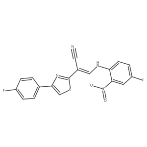 (Z)-3-((4-fluoro-2-nitrophenyl)amino)-2-(4-(4-fluorophenyl)thiazol-2-yl)acrylonitrile Structure