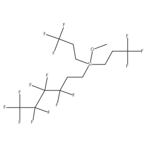 Methoxy (3,3,4,4,5,5,6,6,6-nonafluorohexyl) bis(3,3,3-trifluoropropyl) silane Structure
