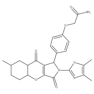 2-[4-[2-(4,5-dimethyl-1,3-thiazol-2-yl)-7-methyl-3,9-dioxo-4a,5,6,7,8,8a-hexahydro-1H-chromeno[2,3-c]pyrrol-1-yl]phenoxy]acetamide结构式