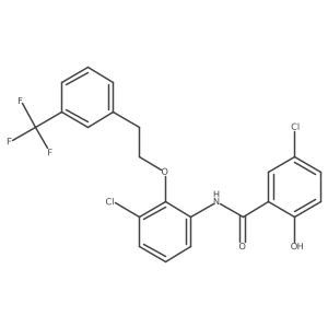 Benzamide,5-chloro-n-[3-chloro-2-[2-[3-(trifluoromethyl)phenyl]ethoxy]phenyl]-2-hydroxy-结构式