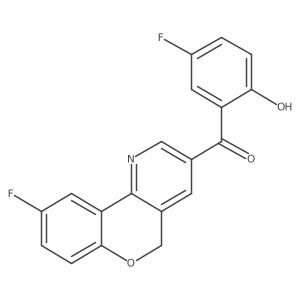(9-Fluoro-5H-[1]benzopyrano[4,3-b]pyridin-3-yl)(5-fluoro-2-hydroxyphenyl)methanone结构式