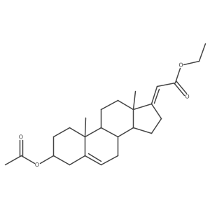 Ethyl (3I(2),17E)-3-(acetyloxy)pregna-5,17(20)-dien-21-oate结构式