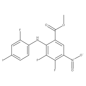 Methyl 3,4-difluoro-2-((2-fluoro-4-iodophenyl)amino)-5-nitrobenzoate结构式