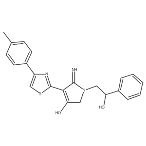 5-Amino-1,2-dihydro-1-(2-hydroxy-2-phenylethyl)-4-[4-(4-methylphenyl)-2-thiazolyl]-3H-pyrrol-3-one Structure