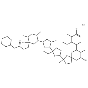 Monensin, 26-(cyclohexylcarbamate), monosodium salt Structure