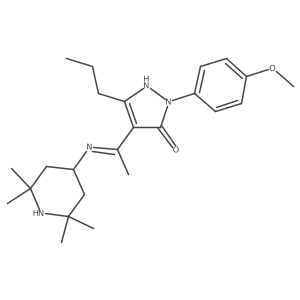 (4Z)-2-(4-methoxyphenyl)-5-propyl-4-{1-[(2,2,6,6-tetramethylpiperidin-4-yl)amino]ethylidene}-2,4-dihydro-3H-pyrazol-3-one Structure