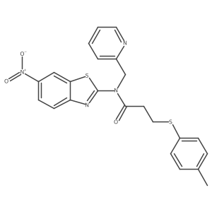 N-(6-nitrobenzo[d]thiazol-2-yl)-N-(pyridin-2-ylmethyl)-3-(p-tolylthio)propanamide Structure
