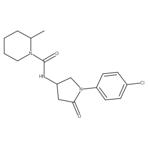 N-[1-(4-chlorophenyl)-5-oxopyrrolidin-3-yl]-2-methylpiperidine-1-carboxamide结构式