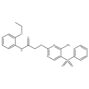 2-{[4-Amino-5-(benzenesulfonyl)pyrimidin-2-YL]sulfanyl}-N-(2-ethoxyphenyl)acetamide结构式