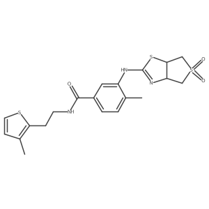3-((5,5-dioxido-3a,4,6,6a-tetrahydrothieno[3,4-d]thiazol-2-yl)amino)-4-methyl-N-(2-(3-methylthiophen-2-yl)ethyl)benzamide结构式
