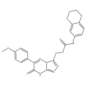 N-(2,3-dihydro-1,4-benzodioxin-6-yl)-2-{[6-(4-methoxyphenyl)-7-oxo-7,8-dihydro[1,2,4]triazolo[4,3-b][1,2,4]triazin-3-yl]sulfanyl}acetamide结构式