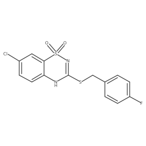 7-chloro-3-((4-fluorobenzyl)thio)-4H-benzo[e][1,2,4]thiadiazine 1,1-dioxide结构式